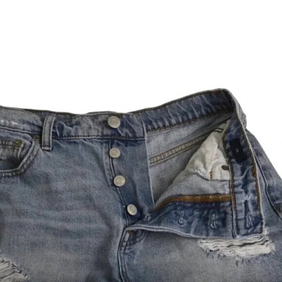 Gap Jean Shorts Distressed Cutoffs High Rise Light Wash Size 25 - Picture 5 of 10